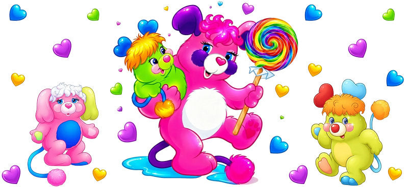 Cute Colorful Bears UV DTF Cup Wrap for 16oz Libbey Glass KA-16446