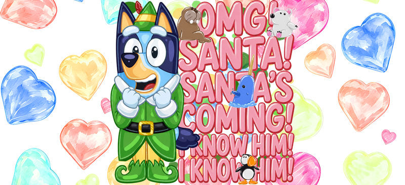Santa Is Coming Christmas UV DTF Cup Wrap for 16oz Libbey Glass KA-16458