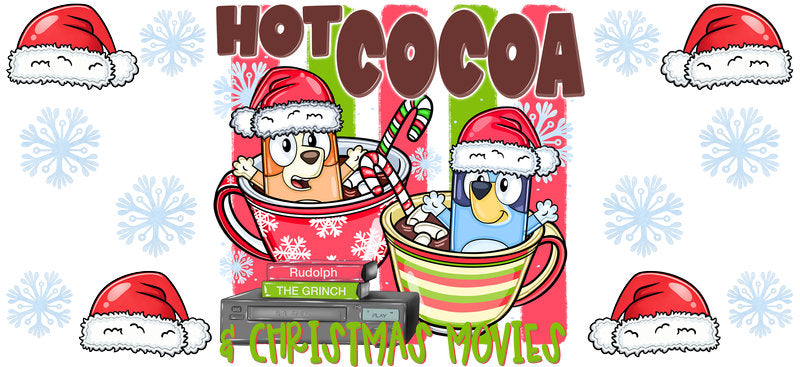 Hot Cocoa Christmas UV DTF Cup Wrap for 16oz Libbey Glass KA-16462