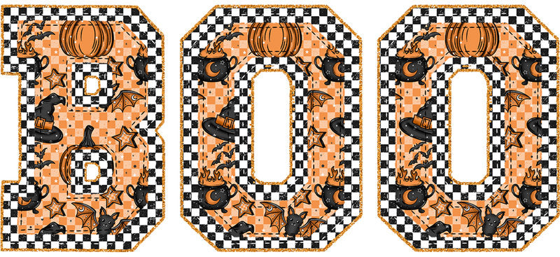 Halloween Boo Pattern UV DTF Cup Wrap for 16oz Libbey Can KA-17377