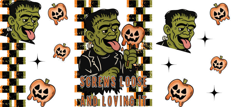 Frankenstein Halloween UV DTF Cup Wrap for 16oz Libbey Can KA-17381