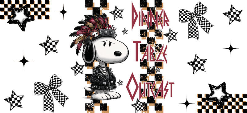 Punk Dog Rock UV DTF Cup Wrap for 16oz Libbey Can KA-17382