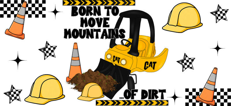 Construction Dirt Yellow UV DTF Cup Wrap for 16oz Libbey Can KA-17387