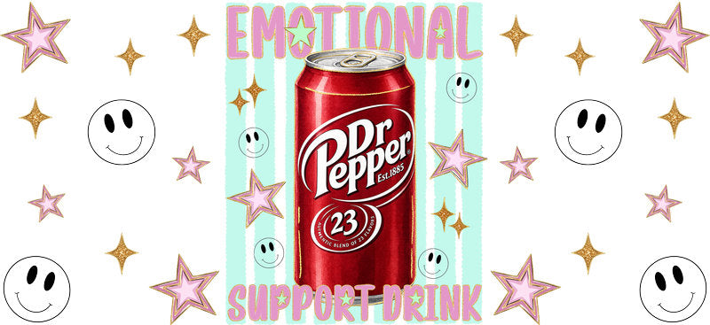 Emotional Support Soda UV DTF Cup Wrap for 16oz Libbey Can KA-17398