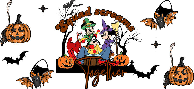 Spooky Squad Halloween UV DTF Cup Wrap for 16oz Libbey Can KA-17473