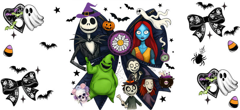 Gothic Halloween Characters UV DTF Cup Wrap for 16oz Libbey Can KA-17501