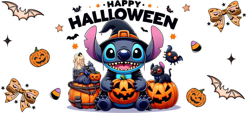 Cute Alien Halloween Party UV DTF Cup Wrap for 16oz Libbey Can KA-17526