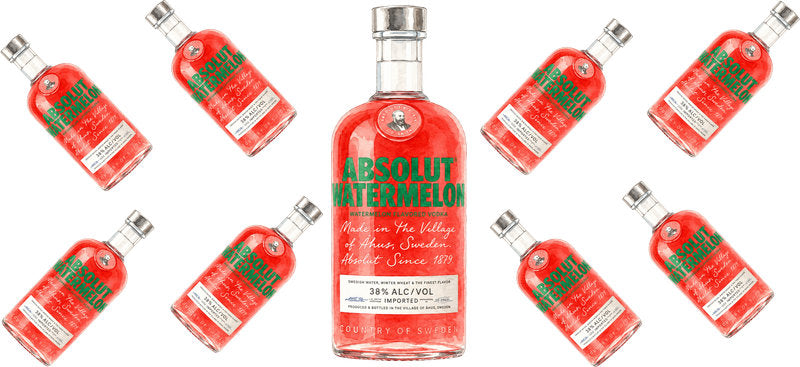 Watermelon Vodka UV DTF Cup Wrap for 16oz Libbey Can KA-17588