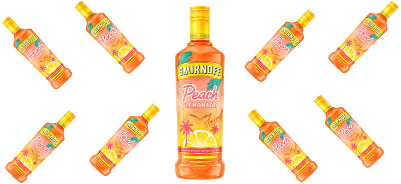 Peach Vodka UV DTF Cup Wrap for 16oz Libbey Can KA-17613
