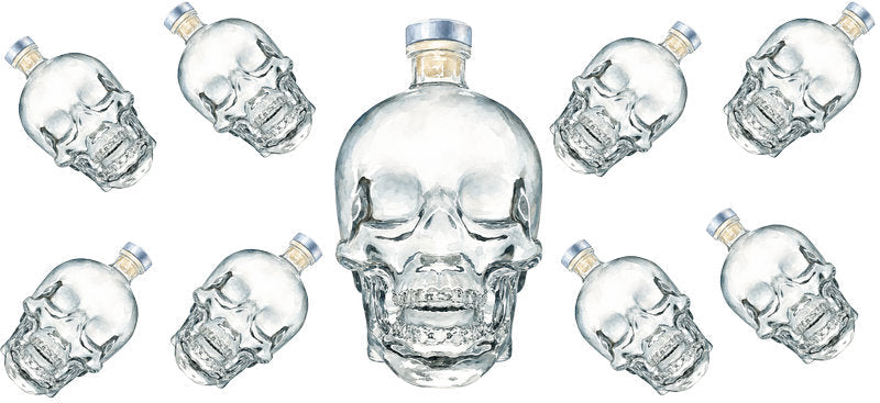 Skull Vodka UV DTF Cup Wrap for 16oz Libbey Can KA-17633
