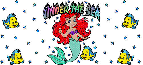 Under the Sea Mermaid UV DTF Cup Wrap for 16oz Libbey Can KA-17820