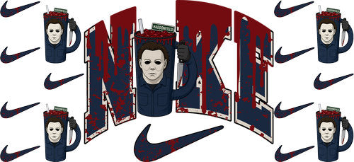 White Mask Sports Logo UV DTF Cup Wrap for 16oz Libbey Can KA-17862