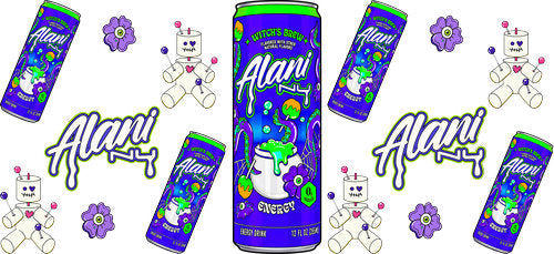Purple Energy Drink UV DTF Cup Wrap for 16oz Libbey Can KA-17872