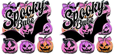 Spooky Babe Purple Halloween UV DTF Cup Wrap for 16oz Libbey Can KA-17886