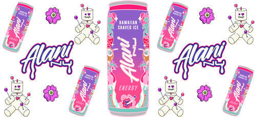 Pink Energy Drink UV DTF Cup Wrap for 16oz Libbey Can KA-17907