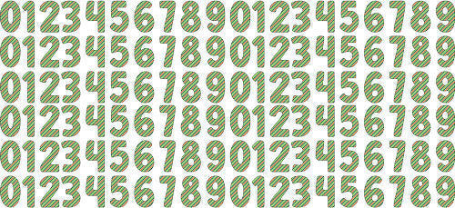 Green Striped Holiday Numbers UV DTF Cup Wrap for 16oz Libbey Can KA-17976