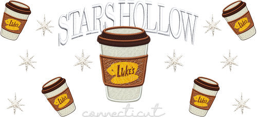Stars Hollow Coffee UV DTF Cup Wrap for 16oz Libbey Can KA-18003
