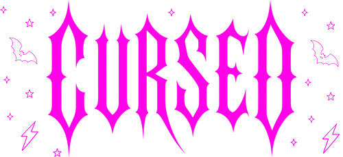 Cursed Gothic Halloween UV DTF Cup Wrap for 16oz Libbey Can KA-18017