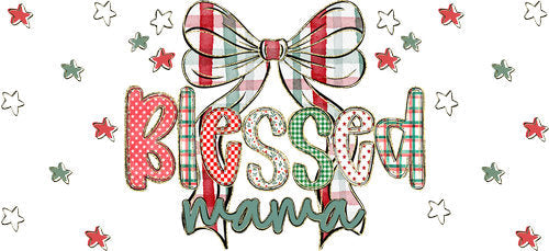 Blessed Mama Christmas UV DTF Cup Wrap for 16oz Libbey Can KA-18030