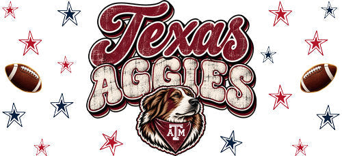 Texas Football UV DTF Cup Wrap for 16oz Libbey Can KA-18073