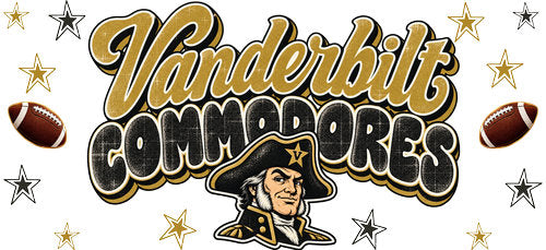 Vanderbilt Football UV DTF Cup Wrap for 16oz Libbey Can KA-18074