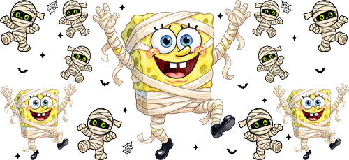 Halloween Mummy Character UV DTF Cup Wrap for 16oz Libbey Can KA-18246