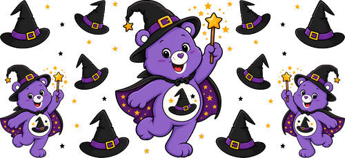 Cute Halloween Bear UV DTF Cup Wrap for 16oz Libbey Can KA-18292
