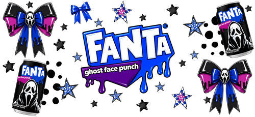 Ghost Face Soda Horror UV DTF Cup Wrap for 16oz Libbey Can KA-18296
