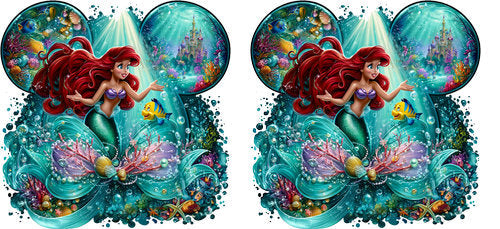 Mermaid Princess UV DTF Cup Wrap for 16oz Libbey Can KA-18343