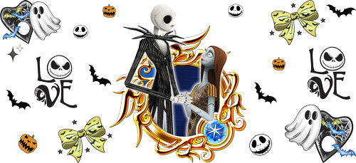Skeleton King Gothic Halloween UV DTF Cup Wrap for 16oz Libbey Can KA-18628