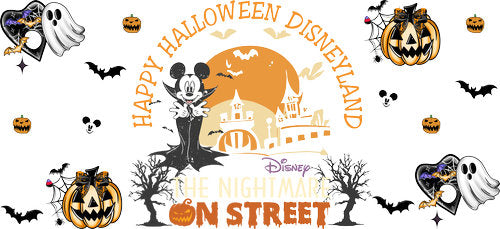 Halloween Castle Mouse UV DTF Cup Wrap for 16oz Libbey Can KA-18703