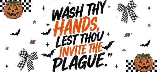 Wash Thy Hands Halloween UV DTF Cup Wrap for 16oz Libbey Can KA-18724