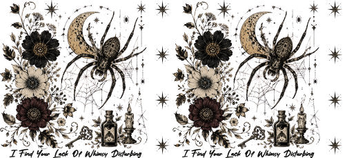 Gothic Spider Floral UV DTF Cup Wrap for 16oz Libbey Can KA-18771