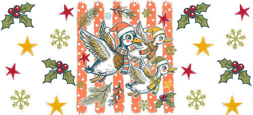 Christmas Duck Holiday UV DTF Cup Wrap for 16oz Libbey Can KA-18837