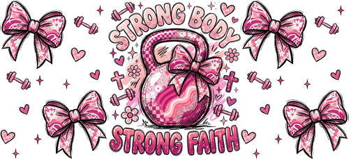 Strong Body Strong Faith UV DTF Cup Wrap for 16oz Libbey Can KA-18865