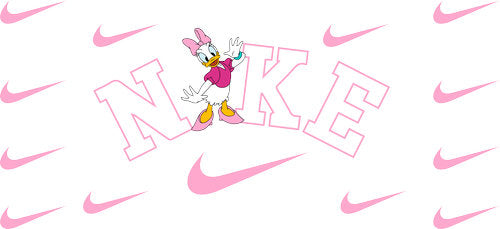 Pink Duck Girl Swoosh Pattern UV DTF Cup Wrap for 16oz Libbey Can KA-19018
