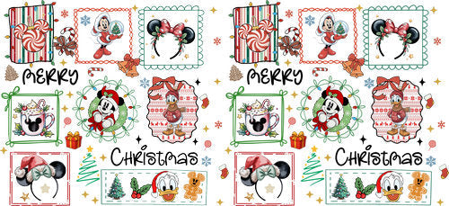 Merry Christmas Character Stamps UV DTF Cup Wrap for 16oz Libbey Can KA-19063