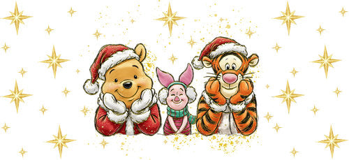 Classic Bear Friends Holiday UV DTF Cup Wrap for 16oz Libbey Can KA-19108