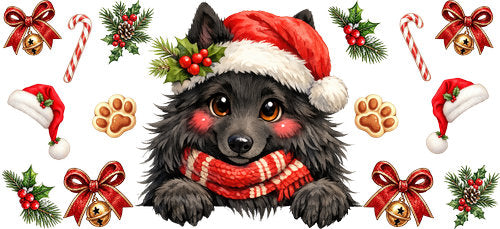Schipperke Christmas UV DTF Cup Wrap for 16oz Libbey Can KA-19317