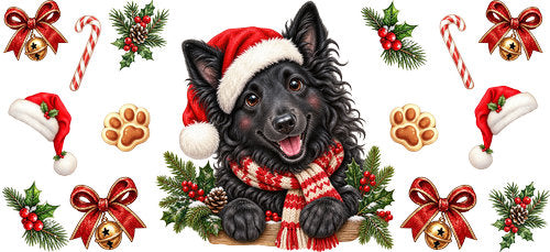 Schipperke Christmas UV DTF Cup Wrap for 16oz Libbey Can KA-19338