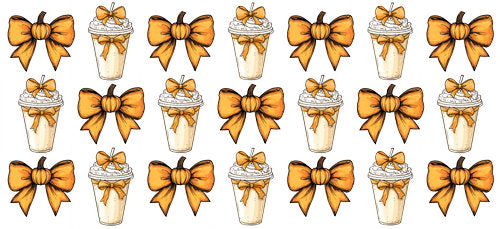 Pumpkin Spice Coffee UV DTF Cup Wrap for 16oz Libbey Can KA-19368