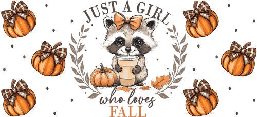 Fall Raccoon UV DTF Cup Wrap for 16oz Libbey Can KA-19380
