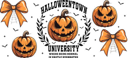 Halloweentown Orange UV DTF Cup Wrap for 16oz Libbey Can KA-19381