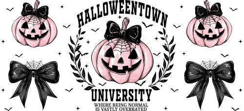 Halloweentown Pink UV DTF Cup Wrap for 16oz Libbey Can KA-19382