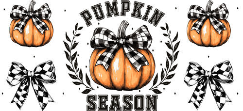 Orange Pumpkin Season UV DTF Cup Wrap for 16oz Libbey Can KA-19389