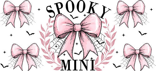 Spooky Mini Pink UV DTF Cup Wrap for 16oz Libbey Can KA-19391