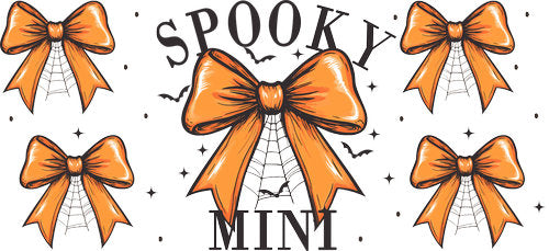 Spooky Mini Orange UV DTF Cup Wrap for 16oz Libbey Can KA-19393