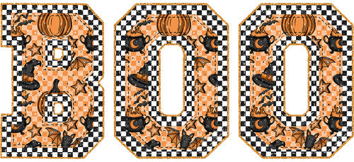 Halloween Boo Checkered UV DTF Cup Wrap for 16oz Libbey Can KA-19398