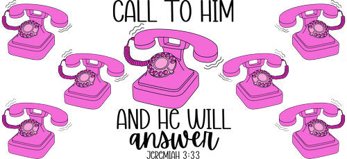 Pink Telephone Faith UV DTF Cup Wrap for 16oz Libbey Can KA-19413