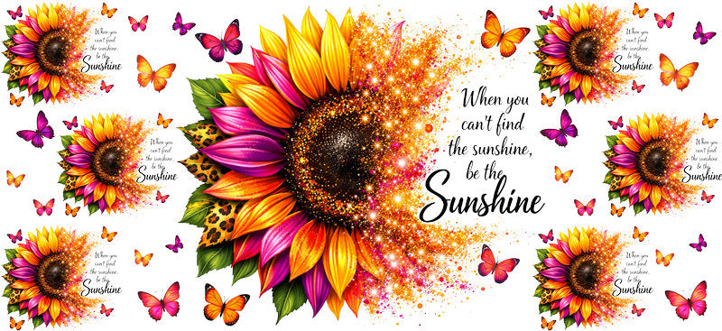 vibrant sunflower butterfly cup wrap decal